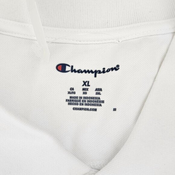 Men's White Champion Polo Shirt - Picture 4 of 10